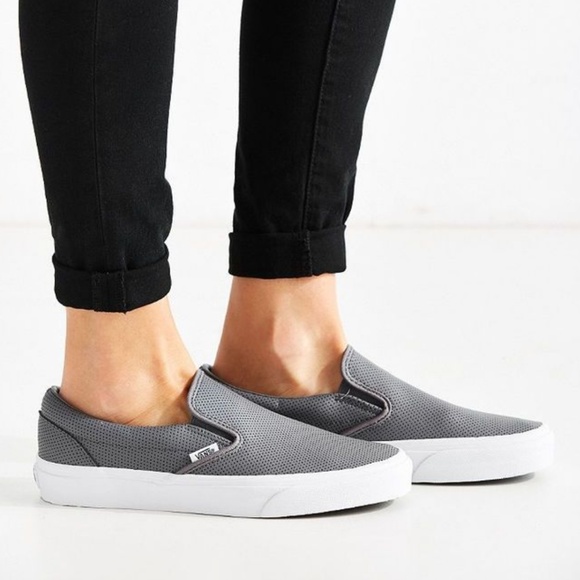 gray perforated vans